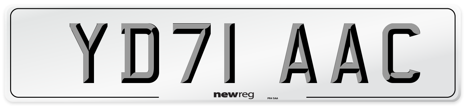 YD71 AAC Number Plate from New Reg